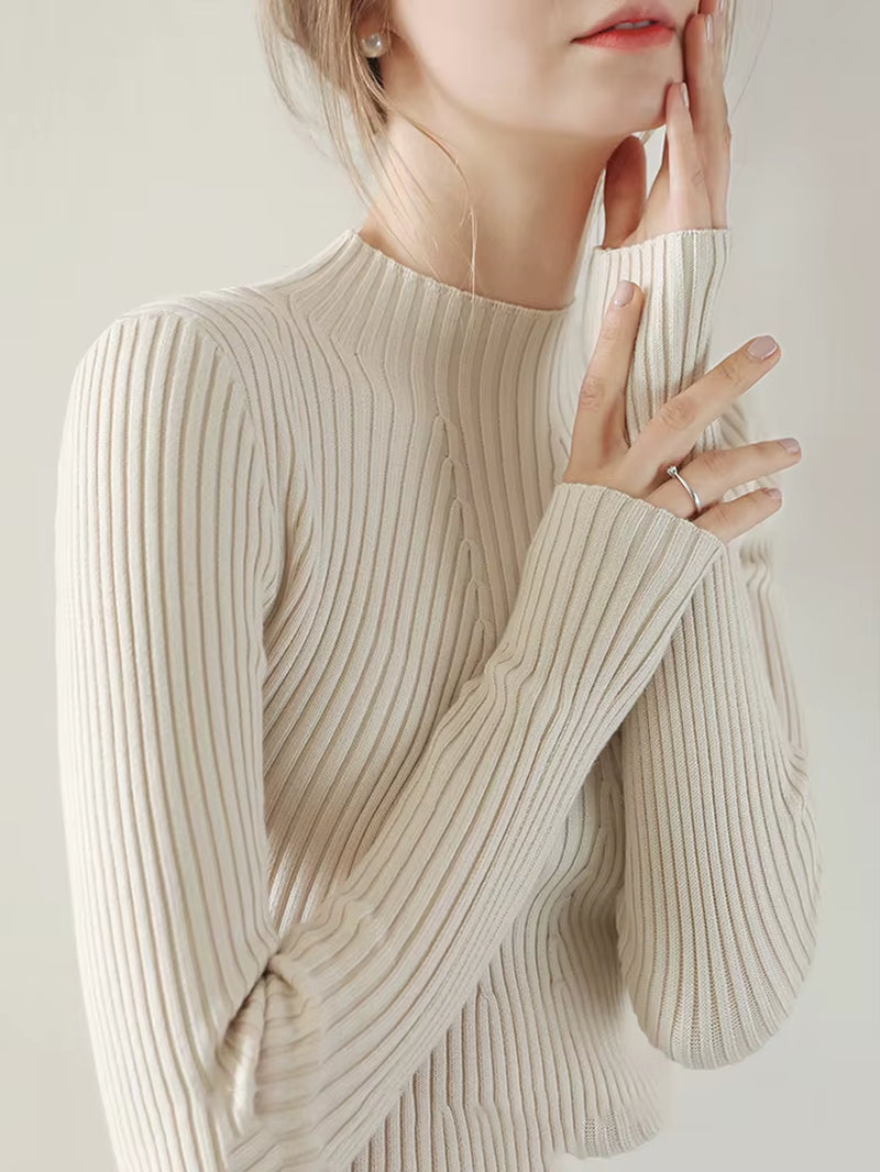 2025 Autumn Winter Turtleneck Sweater Women Fashion Chic Tops Women Knitted Pullovers Long Sleeve Jumper Pull Femme Clothing