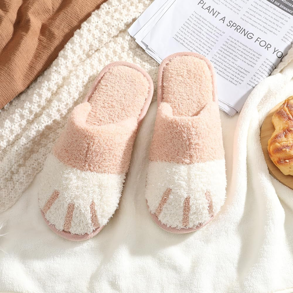 Cute Animal Slippers for Women Indoor Outdoor Memory Foam House Slipper Soft Warm Cozy Fuzzy Bedroom Non-Slip Shoes Christmas Gift Ladies
